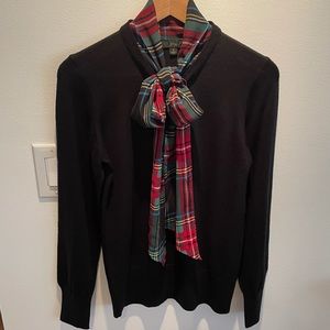 JCrew Merino Wool Sweater with Tie Neck Size Sm